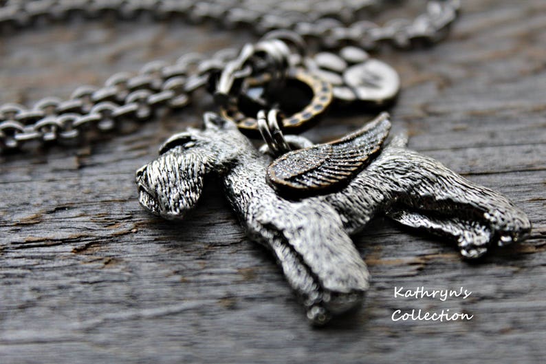 Schnauzer Mom Pet Memorial Jewelry Read Full Listing Details Cropped Pointy Ears Schnauzer Angel Schnauzer Memorial Necklace