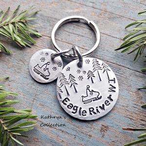 Snowmobile Keychain, Snowmobile Jewelry, Snowmobiling Gift, Snowmobiler Gift, Read Full Item Listing Before Ordering