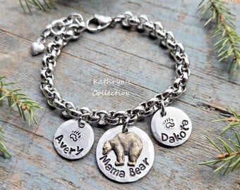 Mama Bear Bracelet, Momma Bear, New Mom Gift, Mama Bear Jewelry, Gift for Mom, Mother's Day Gift