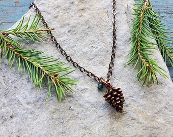 Pinecone Necklace, Pine Cone Necklace, Pine Cone Jewelry, Bridal Necklace, Woodland Forest Jewelry