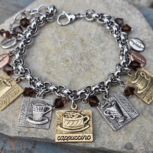 Coffee Bracelet, Coffee Lovers Bracelet, Coffee Bean, Coffee Shop