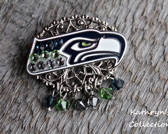 Seattle Seahawks Pin Brooch, Seahawks Pin, Seahawks Jewelry, Seahawks FanWear