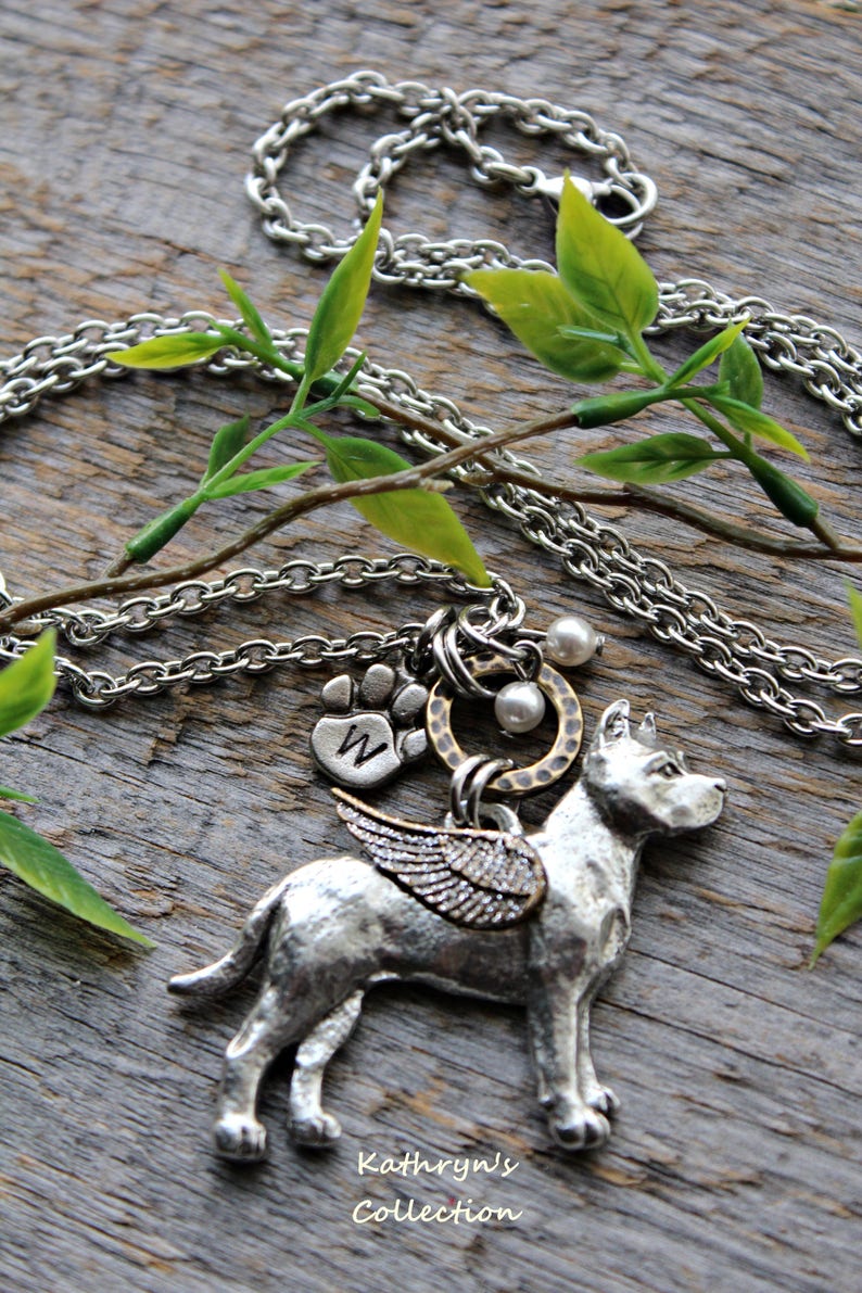 Read Full Listing Details Pit Bull Jewelry Pit Bull Angel Pit Bull Cropped Ears Pet Memorial Jewelry Pit Bull Memorial Necklace