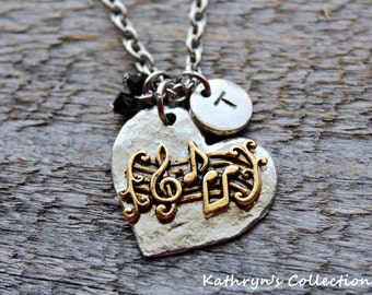 Music Necklace, Music Jewelry, Gift for Music Lover, Music Teacher Gift, Music Notes
