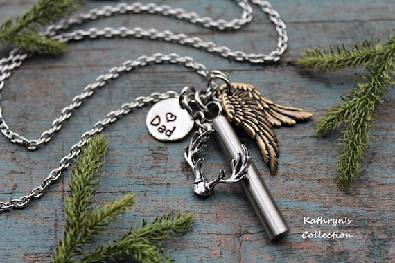Sportsman's Cremation Urn Memorial Necklace, Memorial Necklace, Memorial Jewelry Dad, Father, Grandpa, Brother, Hunter, Outdoorsman