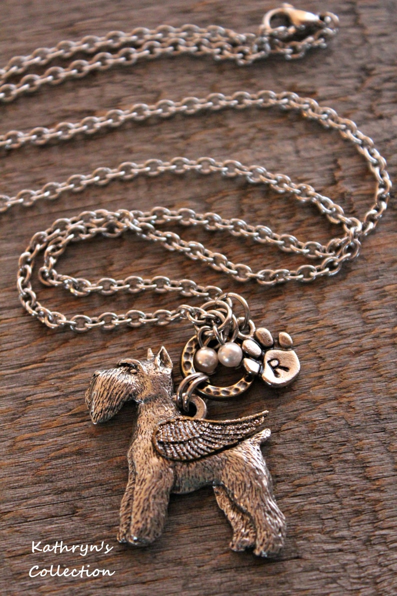Schnauzer Mom Pet Memorial Jewelry Read Full Listing Details Cropped Pointy Ears Schnauzer Angel Schnauzer Memorial Necklace