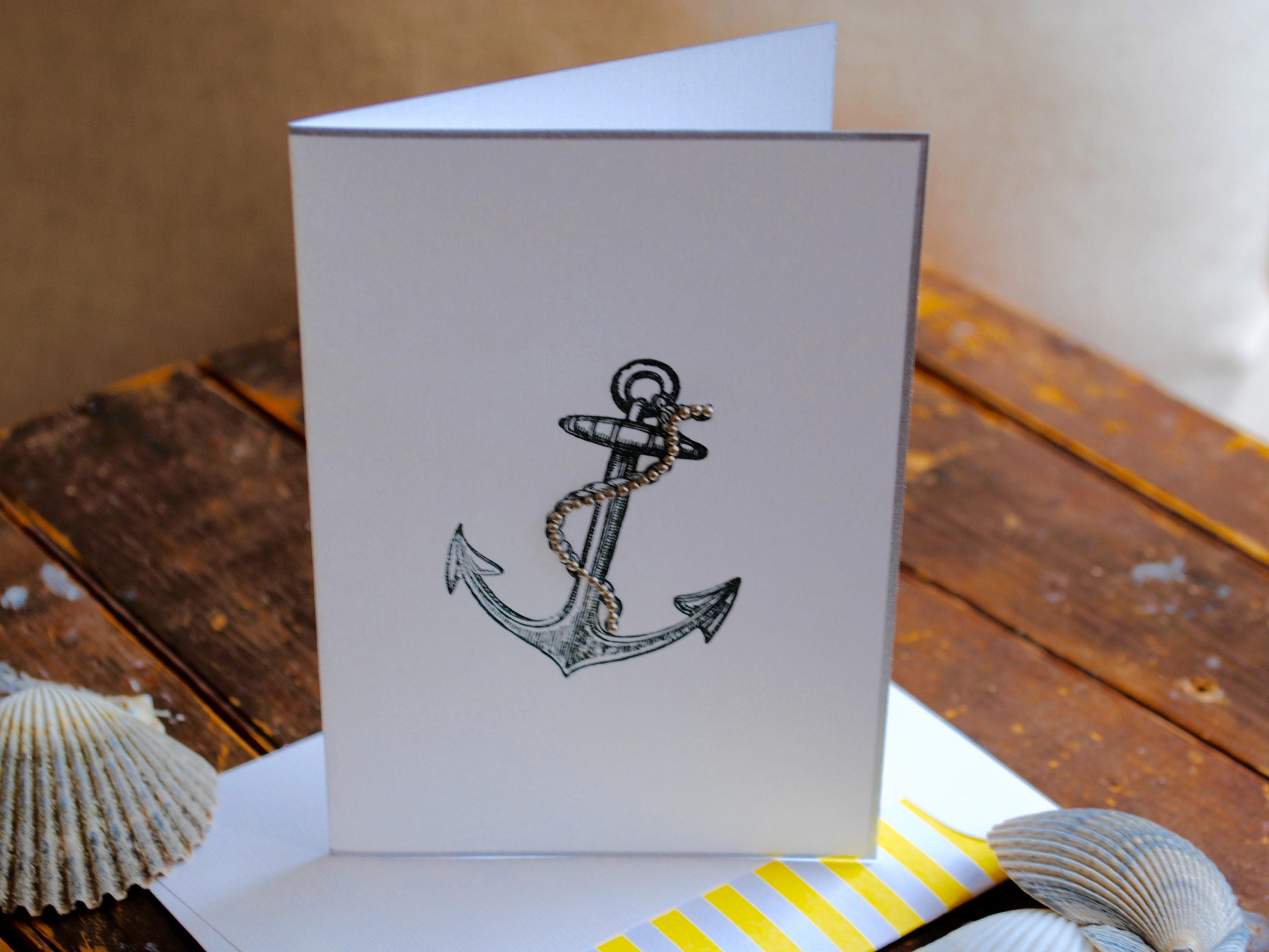 Anchor Folded Note Cards Anchor Note Cards Anchor Stationery Etsy
