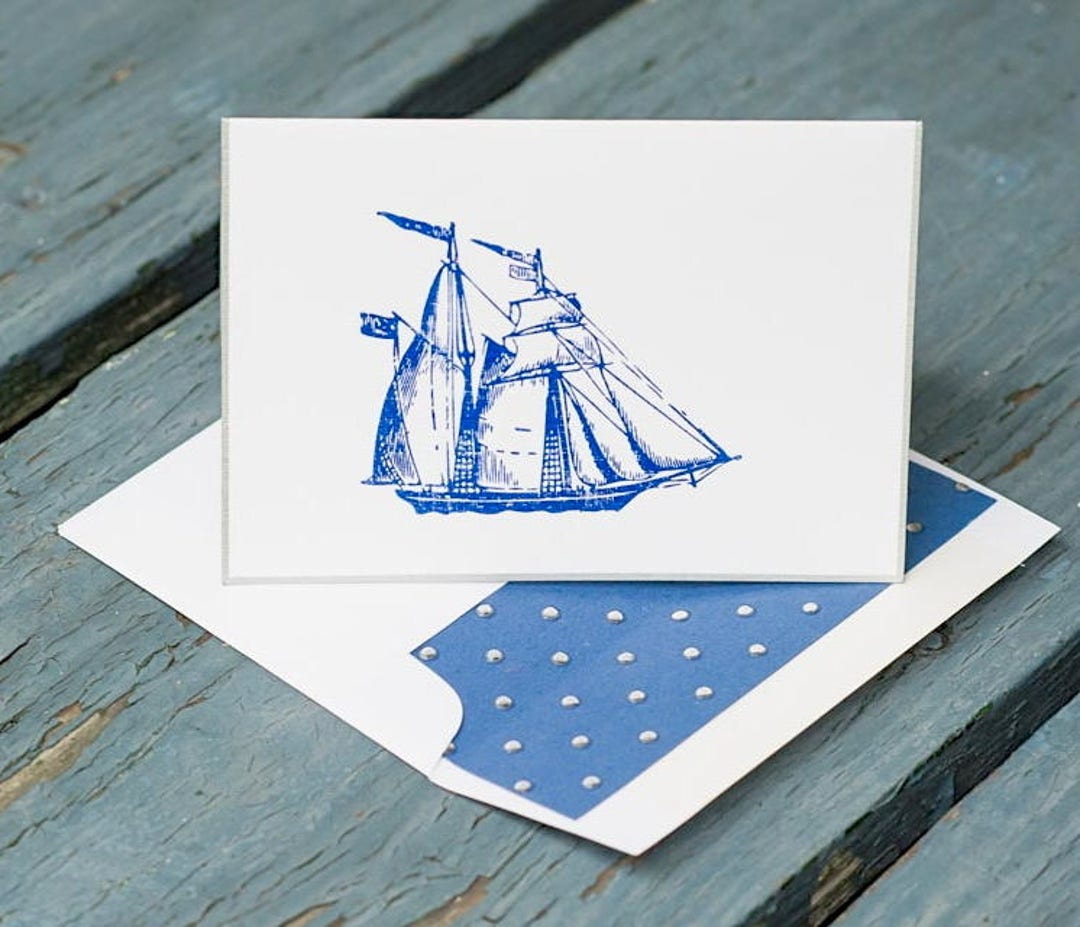 Sail Boat Note Cards, Sail Boat Stationery, Personalized Note Cards