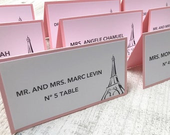 Eiffel Tower Place Cards - Eiffel Tower Seat Cards - Paris Place Cards - Paris Seating Cards - French Party - Eiffel Tower Party-Paris Party