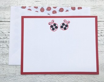 Ladybug Note Cards,  Ladybug Stationery, Personalized Stationery, Personalized Note Cards, Ladybug Stationery, Set of 8 Cards