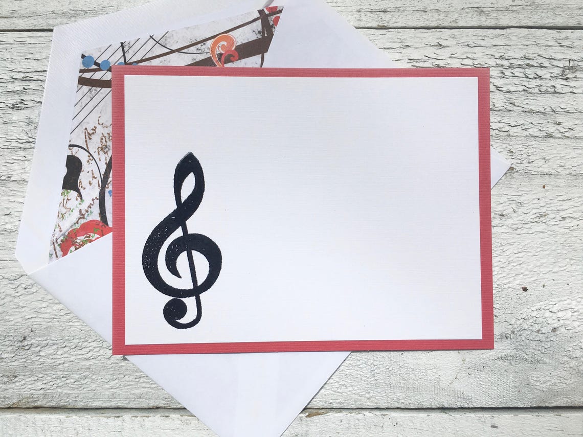 music-note-cards-personalized-musical-note-cards-note-cards-etsy