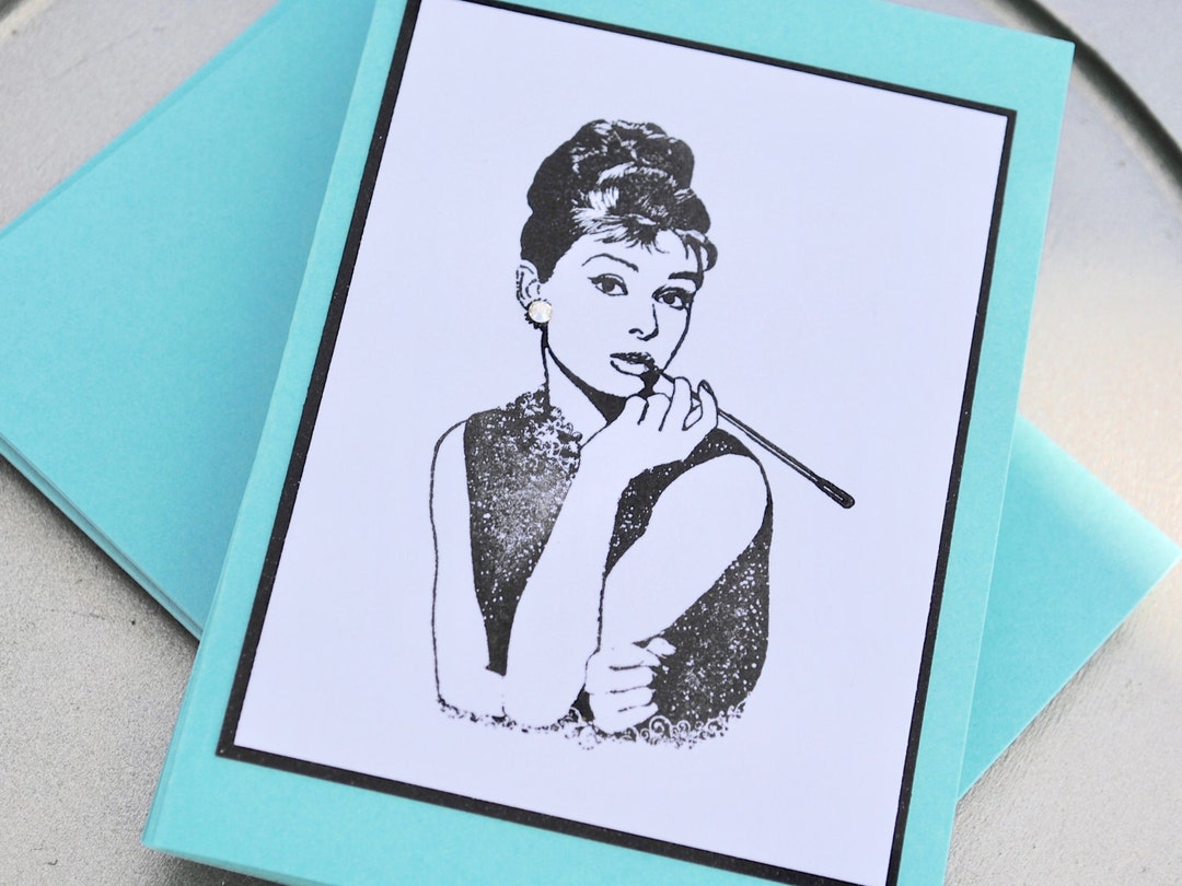 Audrey Hepburn Note Card Audrey Hepburn Card Audrey Hepburn Stationery ...