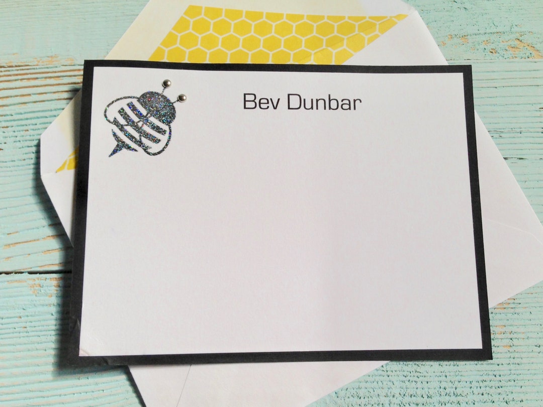 Bumble Bee Note Cards Bumble Bee Stationery Personalized Etsy