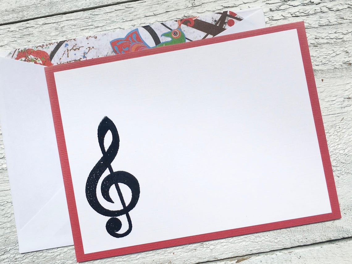 Music Note Cards, Personalized Musical Note Cards, Note Cards, Thank