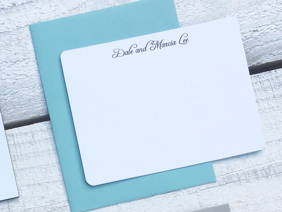 Personalized Note Card, Modern Note Cards, Flat Note Cards, Thank You