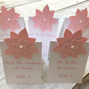 Elegant Seating Cards, Wedding Seating Cards, Escort Cards, Event Cards, Floral Seating Cards, Pink Seating Cards, Affordable, Chic, Folded image 2