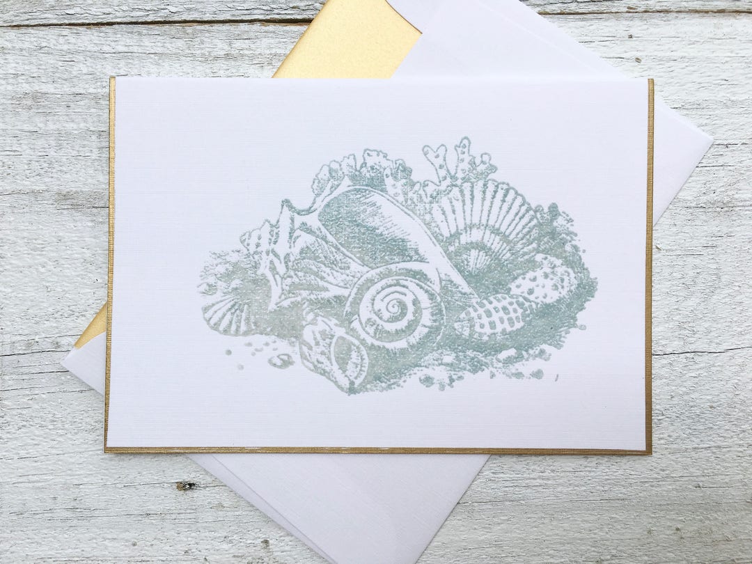 Seashell Note Cards - Seashell Cards - Seashell Stationery - Shell Note ...