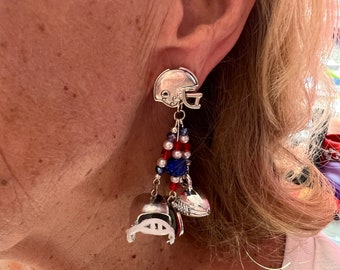 New England Patriots Touchdown Football Dangle Earrings Cheerful Earful free shipping