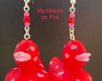 My Hearts on Fire Duck earrings. Dinner at the Beach Captiva Mucky Duck