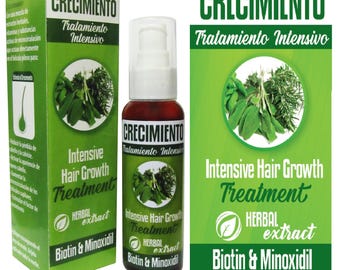 2oz Hair Growth Lotion Treatment spray for Loss or Hair thinning Biotin Minoxidil Ginger Escobillo