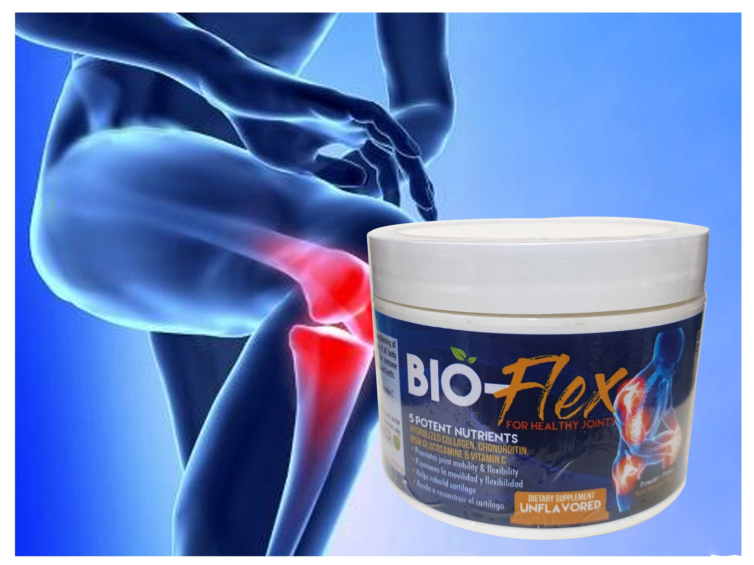 BIO-FLEX 1 bottle of 120 grams Chondroitin MSM Glucosamine Hydrolized Collagen