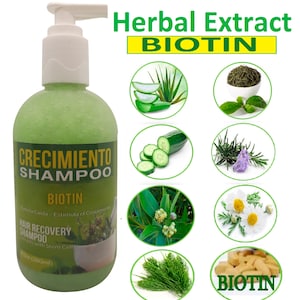 CRECIMIENTO Shampoo 7 HERBAL & Biotin für Haarausfall 1 Flasche Größe 9 Unzen Fördert das Haarwachstum