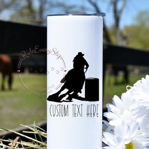 Barrel Racing Custom tumbler l Horse Show tumbler l Horse Gifts l Travel Tumbler with lid & straw