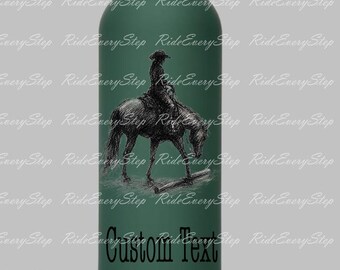 Custom Sketch Trail Horse 17 ounce Water bottle, AQHA, APHA, All Around Equine, and Equine Gift