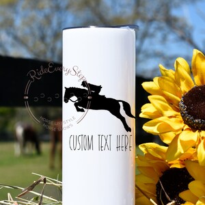 Jumper Custom tumbler l Horse Gifts l Travel Tumbler with lid & straw