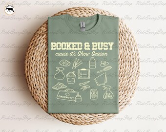 Booked & Busy cause its Horse Show Season! Apparel, All Around Horse, Equestrian Gift, Horse Girl Graphic Tee, Horse Show Clothes