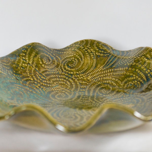 Large Green Lace Tray