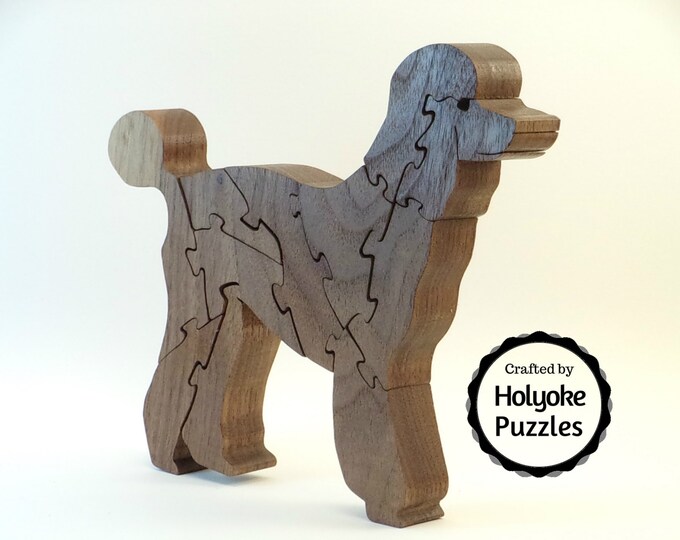 Poodle Wooden Jigsaw Puzzle in Walnut Etsy