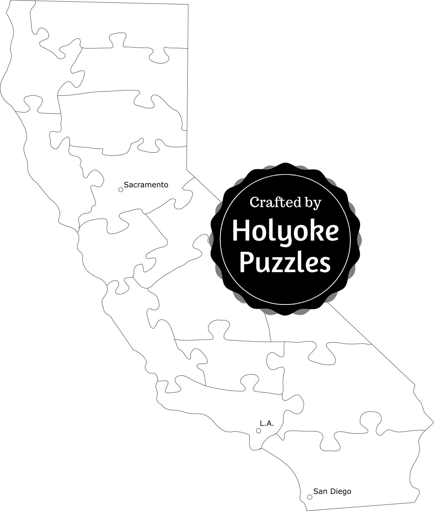 Sac State Map Pdf California State Map Puzzle Pattern Pdf Png Svg | Etsy