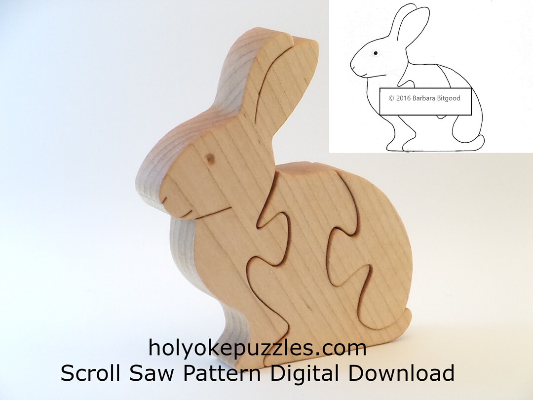 Bunny Rabbit Puzzle Pattern PDF PNG SVG Digital Download - Etsy Hong Kong