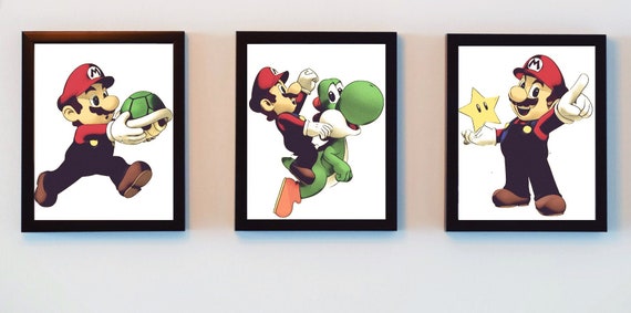 Set of 3 Super Mario Collection Vol.2 in Color Digital Prints Nintendo Fan Art Wall Decor Etsy