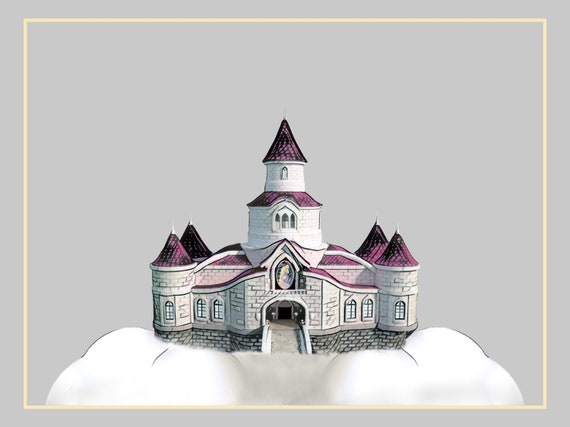 Princess Peach Castle digital print Nursery wall decor | Etsy