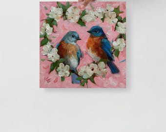 Blue birds of Happiness Poster Print