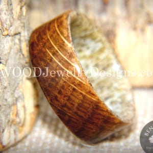 Whiskey barrel oak on antler liner core ring