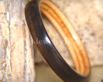 Bentwood Ring - Ebony and Birch Ply Liner