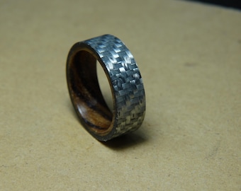 SIZE 10 - Zebrawood Silver Carbon Fiber