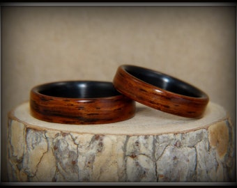 Bentwood Rings Set - "Composite" Cocobolo Wood on Carbon Fiber Core