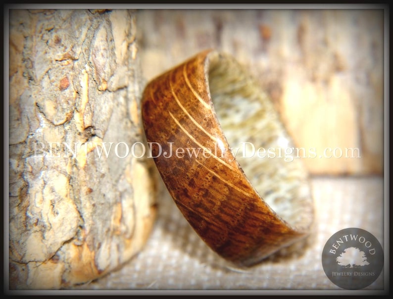 Whiskey barrel oak on antler liner core ring