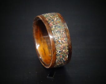 SIZE 7.5 - Rosewood Multi-Color Glass Inlay