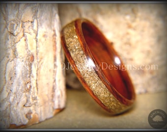 Santos Rosewood Bentwood Ring: Brass Inlay, Durable Handmade Wood Ring