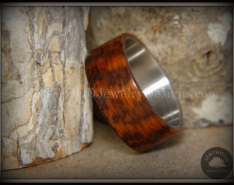 Bentwood Ring - SnakeWood Ring on 316L Surgical Grade Stainless Steel Comfort Fit Metal Core