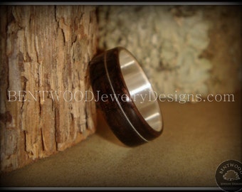 Bentwood Ring - Ebony Ring Silver Core & Guitar String Inlay - handcrafted steamed wood rings - durable, unique, one-of-a-kind wearable art.