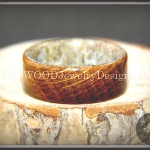 Bentwood Antler Ring - "The Whiskey Hunter" Whiskey Oak Barrel on Antler