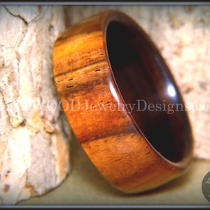 Bentwood Ring - Desert Ironwood on Ebony Core Handcrafted Durable and Unique