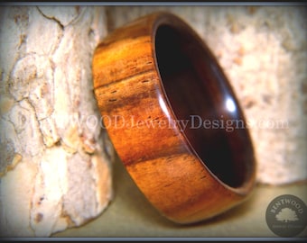 Bentwood Ring - Desert Ironwood on Ebony Core Handcrafted Durable and Unique