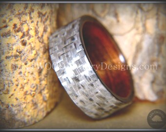 Bentwood Ring - "Silver Twill" Carbon Fiber on Rosewood Core